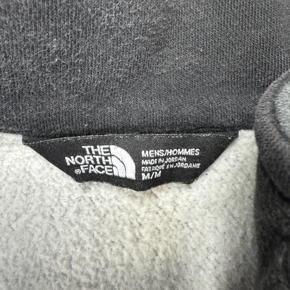 The North Face Men's Snap Fleece‎ Pullover Medium Gray Black Quarter Snap Jacket
